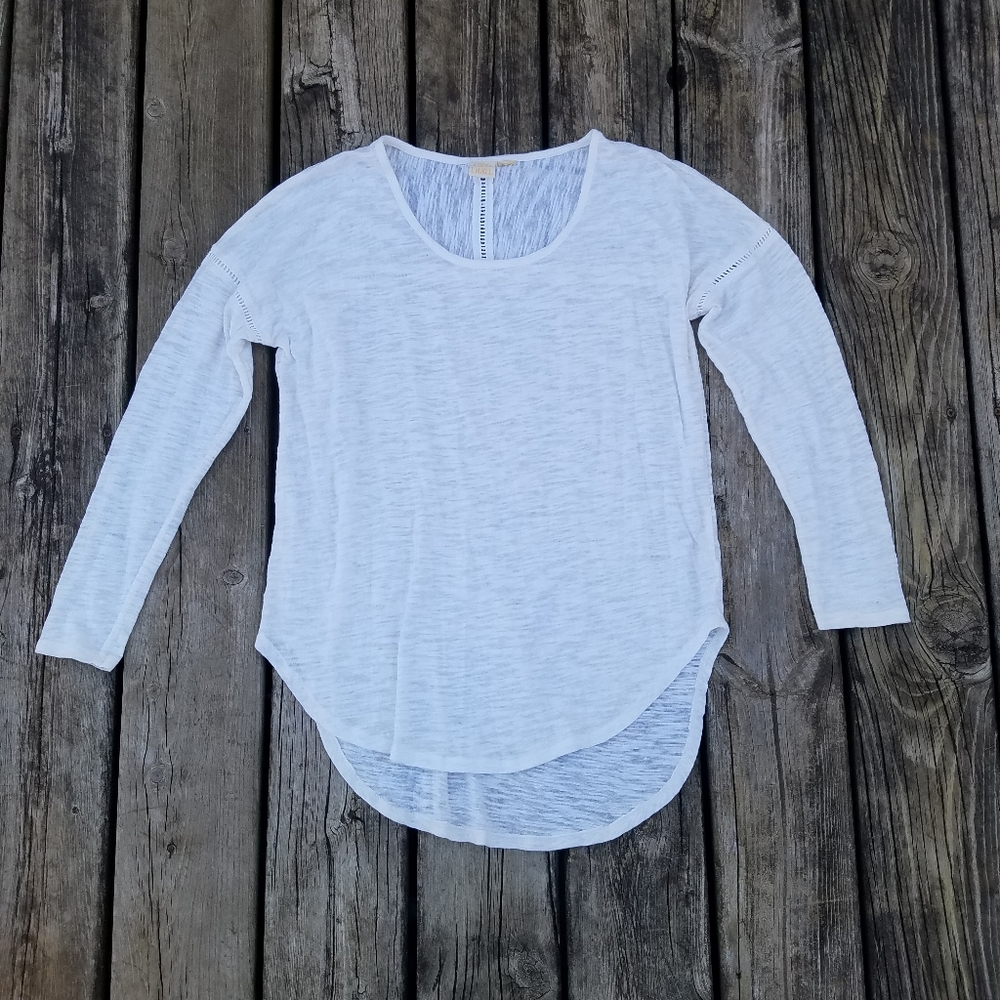 Anthropologie cream tunic top size medium